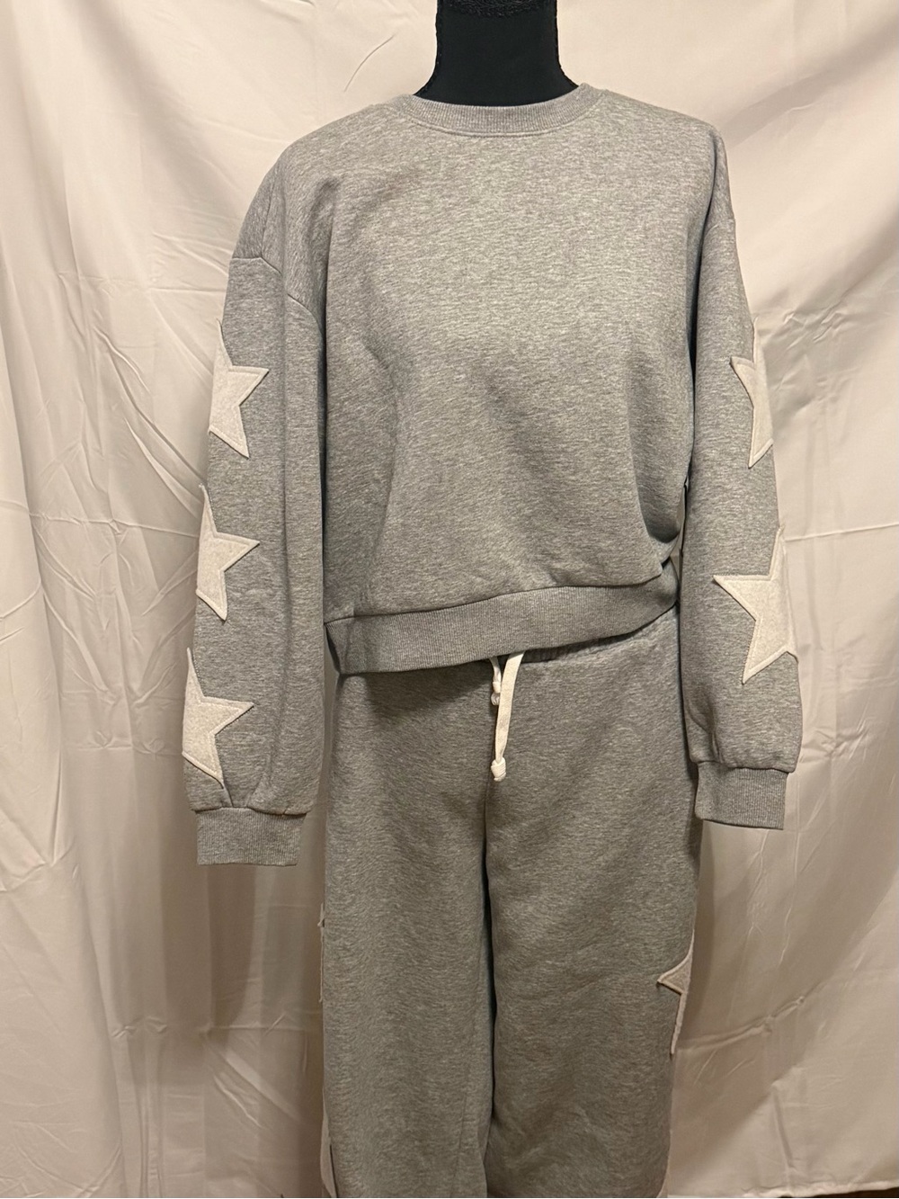 Womens: Vintage Havana, Grey Star-Trim Sweat Outfit-A002